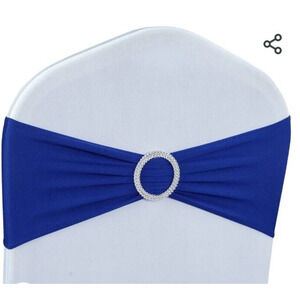 spandex chair sashes, pack of 10, blue with glitter ring, chair sash